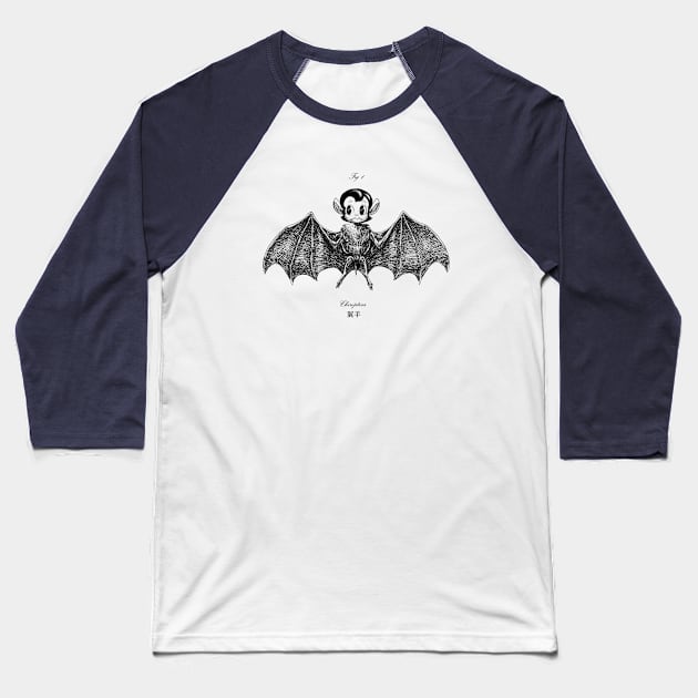 Chiroptera Baseball T-Shirt by AndresGarridoMartin